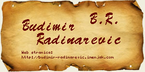 Budimir Radinarević vizit kartica